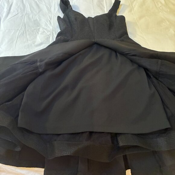 Black brocade lace dress with full skirt size 8 - Picture 11 of 14